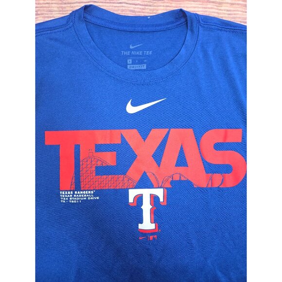 Texas Rangers Nike Dri-Fit Blue TShirt Mens Small - Picture 4 of 8